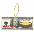 Vegas Roulette Table On $100 Bill Ornament w/ Mirrored Back (12 Sq. Inch)